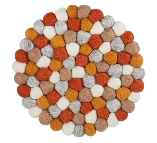 Cilio Fair Trade Virgin Sheep Wool Trivet, Handcrafted in Nepal, 8.5-Inch Round